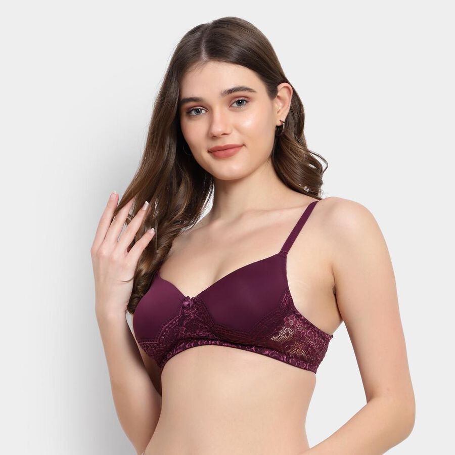 Ladies' Padded Bra, Wine, large image number null